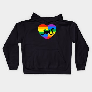 cat Rainbow Flag Human Rights Womens & Gay Rights LGBTQ+ Pride Kids Hoodie